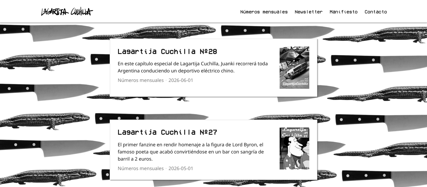 Captura de inicio de la página web
